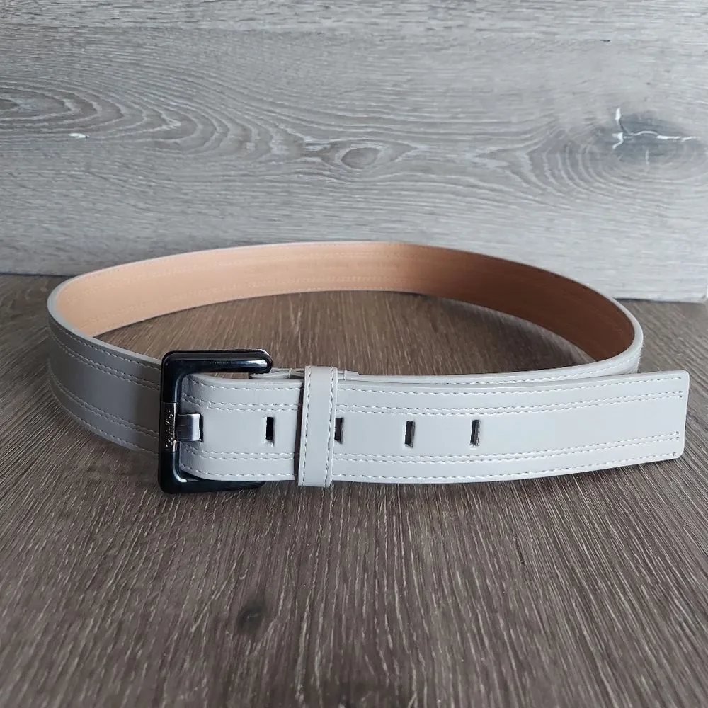 Calvin Klein Gray Synthetic Leather Belt Medium